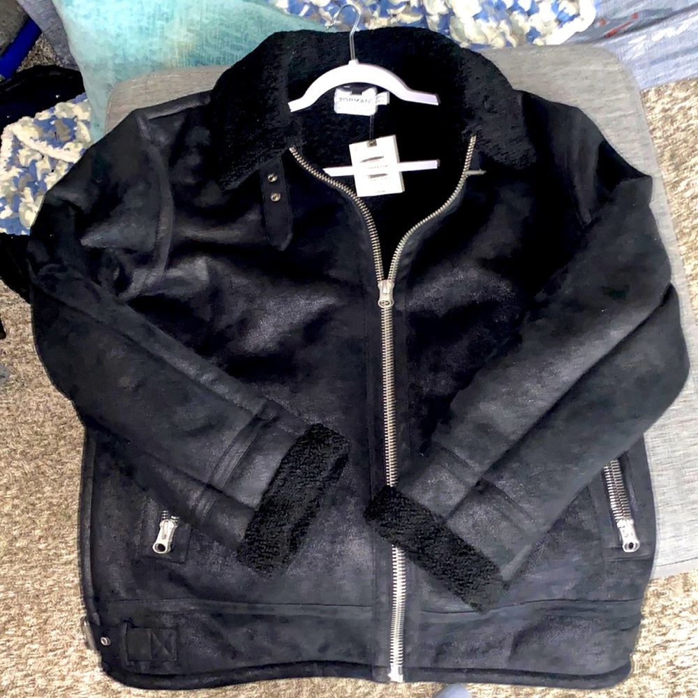 Black Topman jacket suede